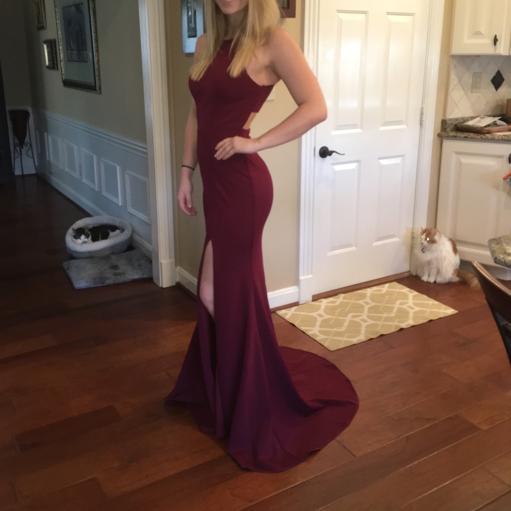 maroon/crimson/burgundy Abby Paris prom dress